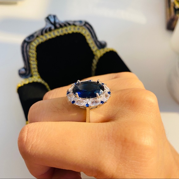 925 silver Blue crystal ring - Picture 5 of 5